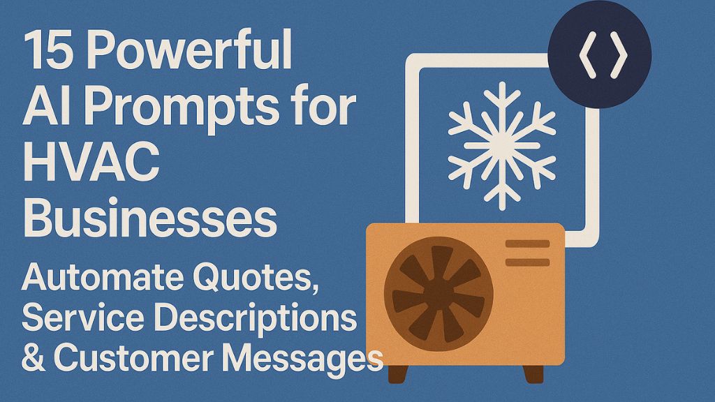 15 Powerful AI Prompts for HVAC Businesses: Automate Quotes, Service Descriptions & Customer Messages