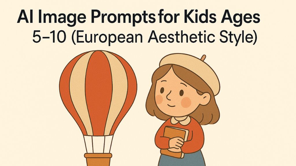AI Image Prompts for Kids Ages 5–10 (European Aesthetic Style)