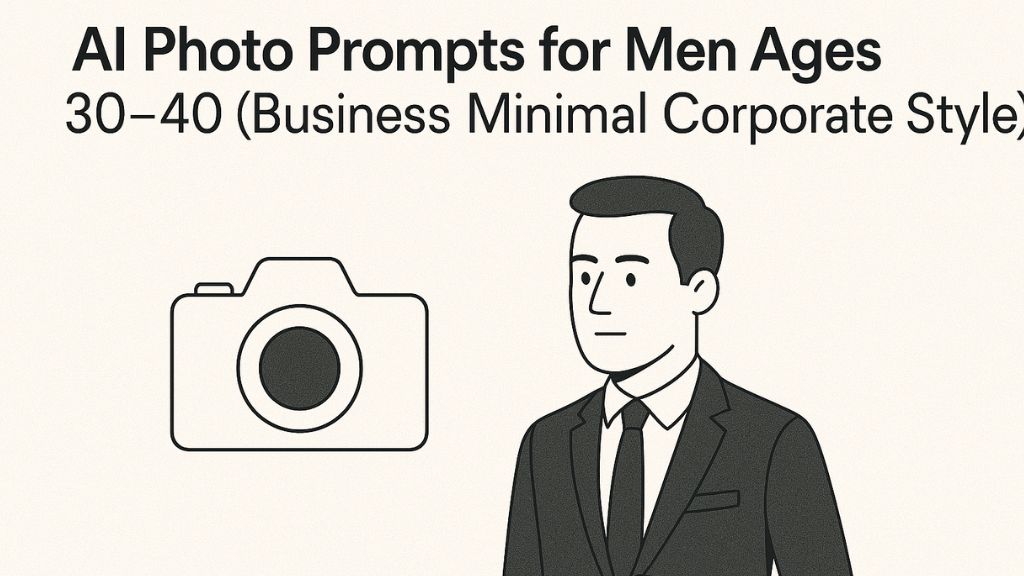 AI Photo Prompts for Men Ages 30–40 (Business Minimal Corporate Style)