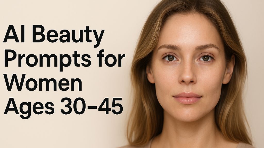 AI Beauty Prompts for Women Ages 30–45 (Hyper-Realistic Soft Glow Skin Style)